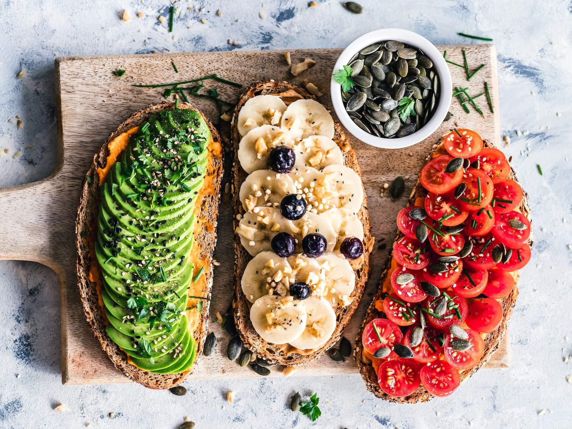 birds eye view of a gluten-free meal